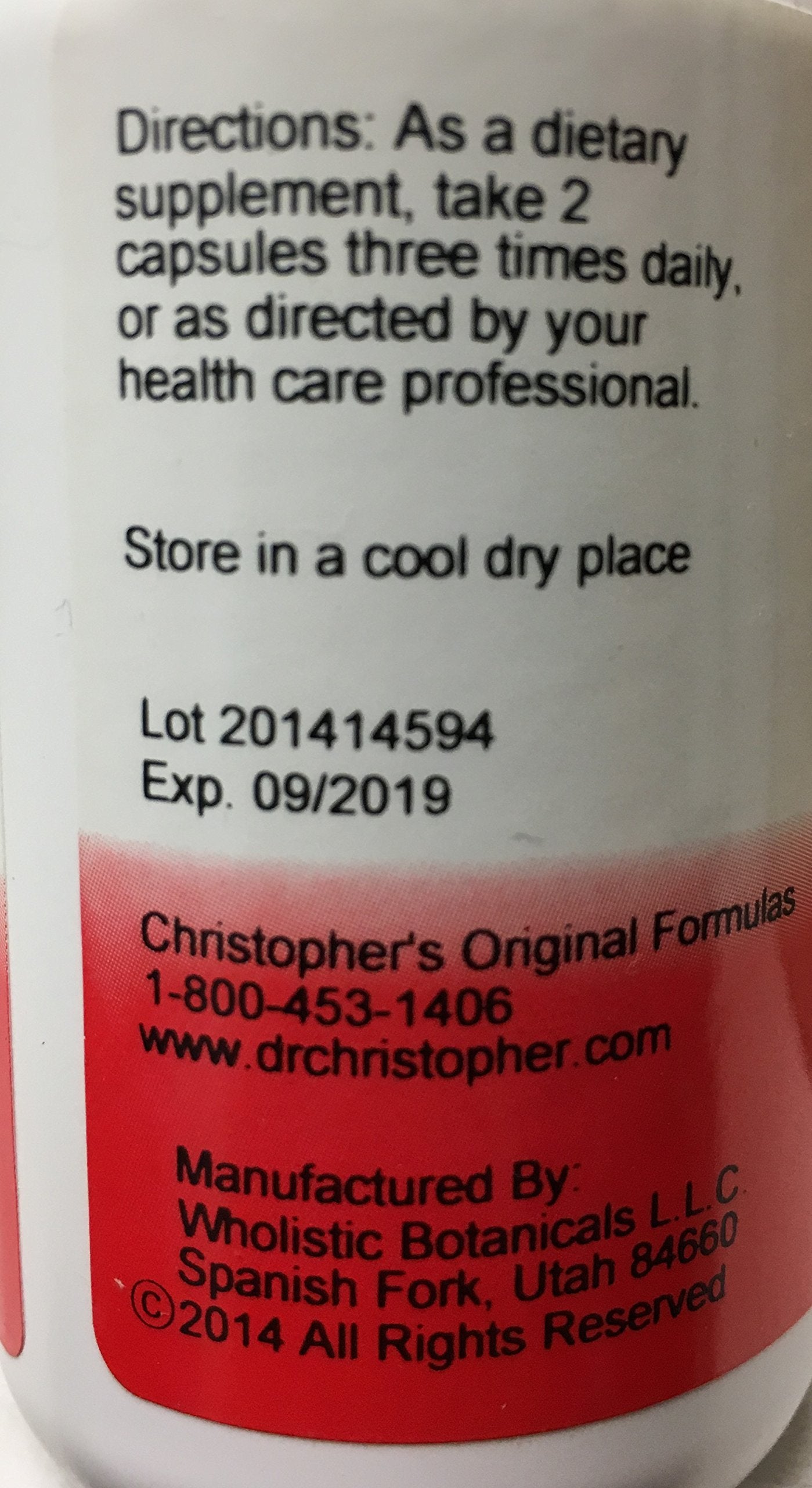 Side view of Christopher's Original Formulas Liver Transition Formula bottle