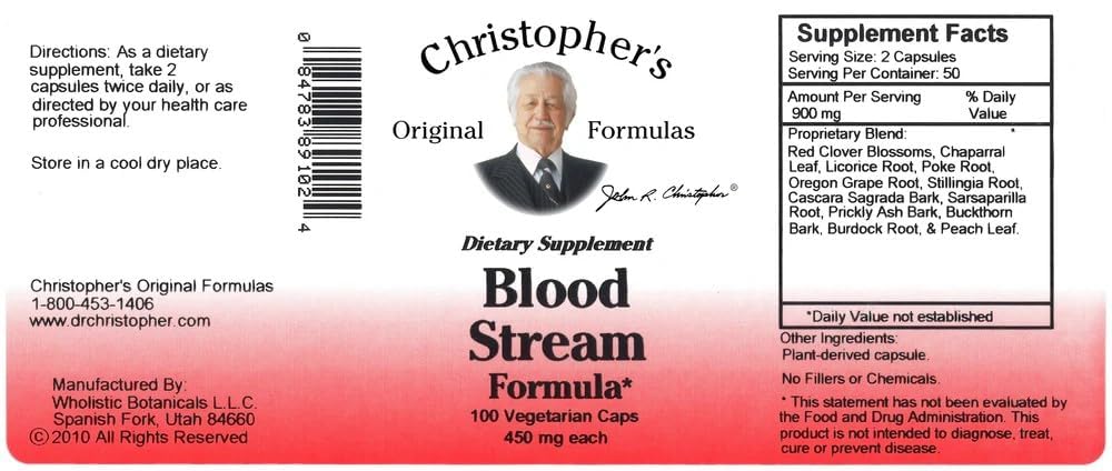 Side view of Christopher's Vein Support Formula bottle
