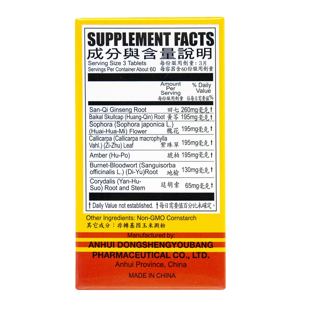 Side view of Chu Kiang Brand Fargelin Herbal Supplement