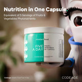 Side view of Codeage Instantfood Five A Day bottle