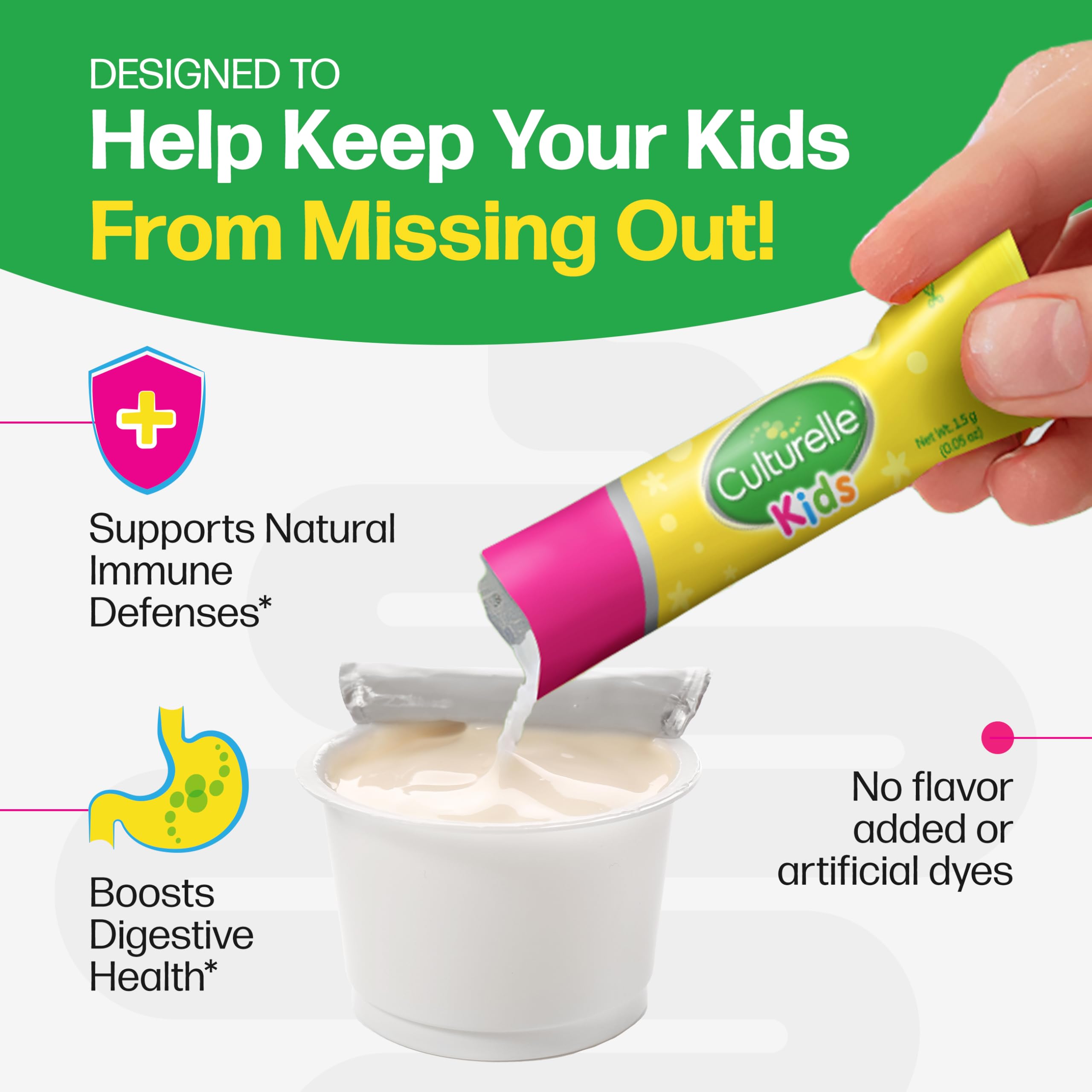 Side view of Culturelle Kids Daily Probiotic Packets