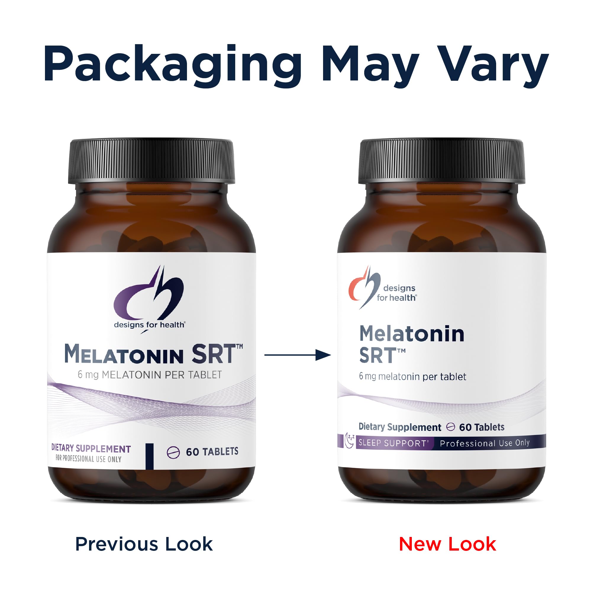 Side view of Designs for Health Melatonin SRT 6mg tablets