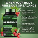 Side view of DR. MARTIN'S NUTRITION Berberine 1200mg Capsules bottle