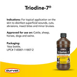Side view of Durvet Triodine-7 16 Ounce bottle
