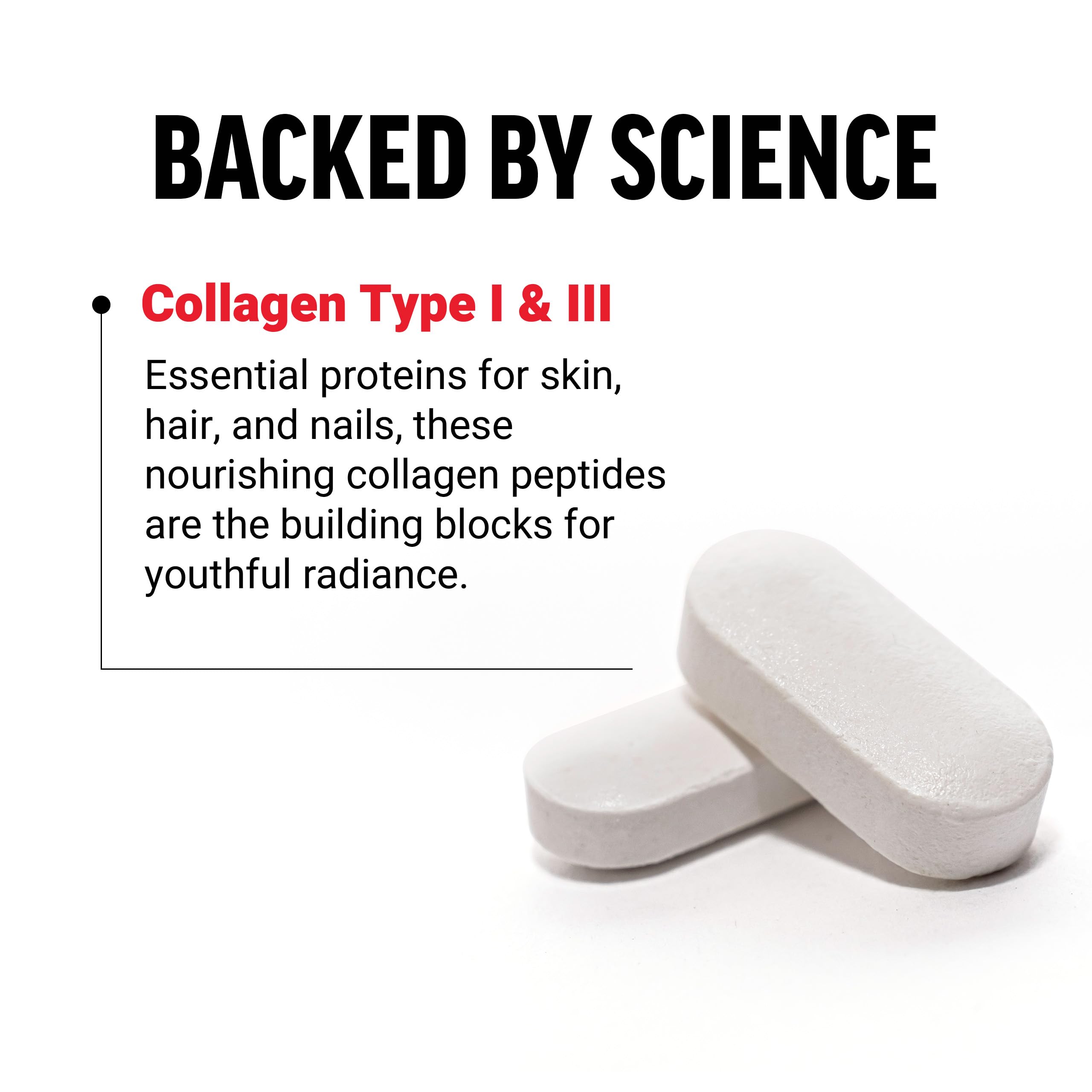 Side view of Force Factor Collagen Tablets bottle