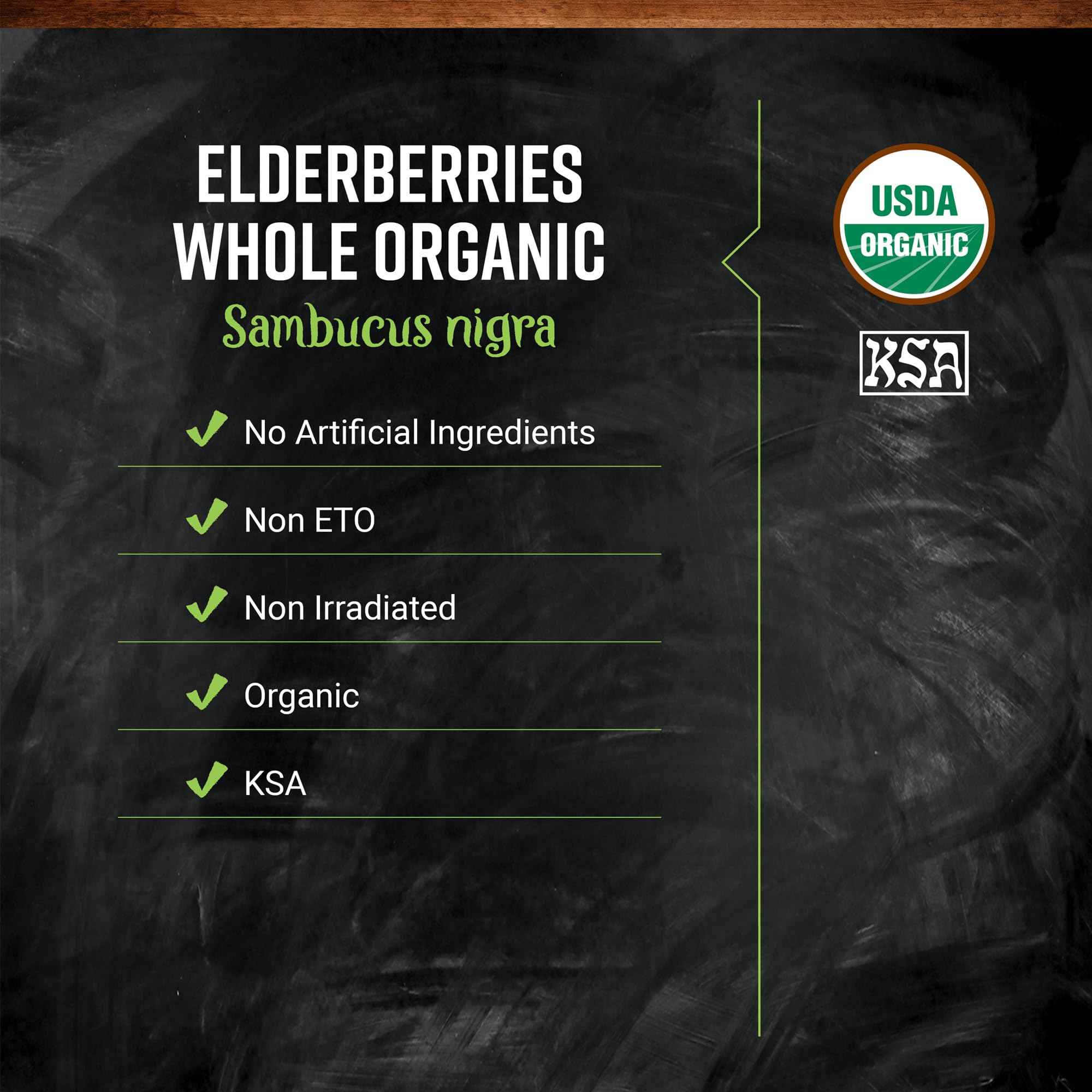 Side view of Frontier Co-op Organic Dried Elderberries packaging