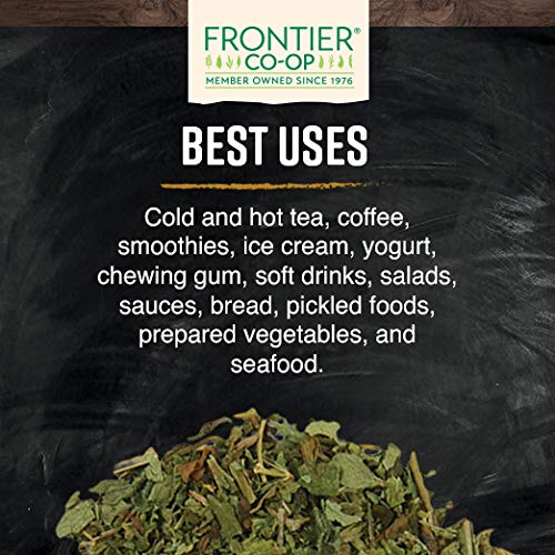 Side view of Frontier Co-op Organic Green Stevia Herb packaging
