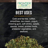 Side view of Frontier Co-op Organic Green Stevia Herb packaging