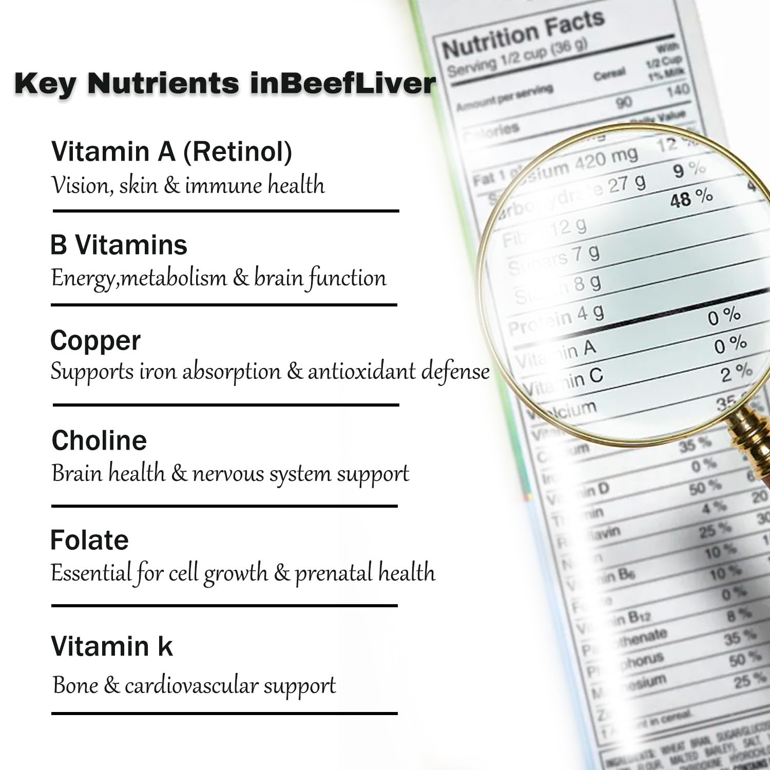 Side view of Generic Beef Liver Capsules bottle