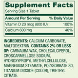 Side view of Generic Calcium Plus Vitamin D Tablets showing tablet size
