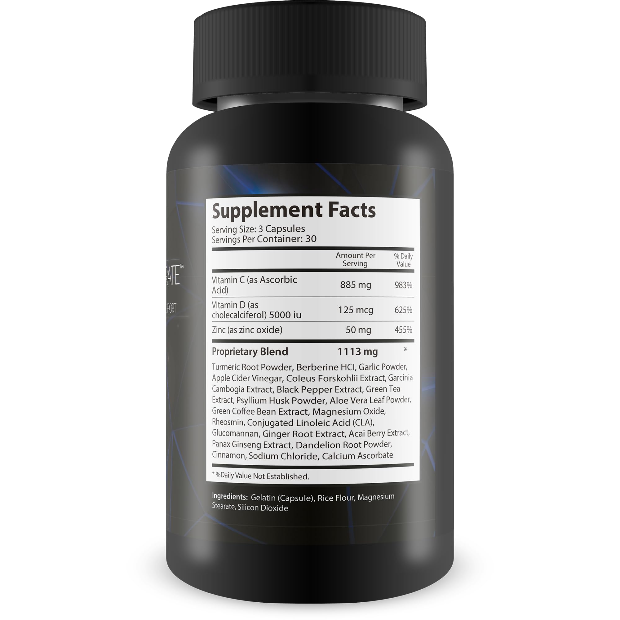 Side view of Generic Stem Cell Support Supplement bottle