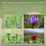 Side view of HANAN PERUVIAN SECRETS Hercampuri Herbal Tea packaging
