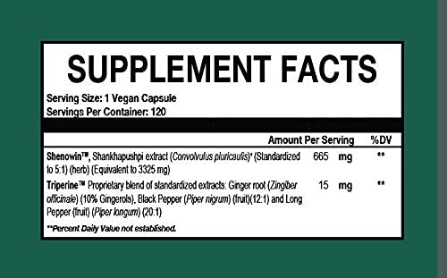 Side view of Harmony Nutraceuticals ShankhaPushpi Vegan Capsules bottle
