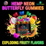 Side view of Healthergize Hemp Gummies bottle with ingredients listed