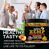 Side view of Healthergize Peach Hemp Gummies packaging