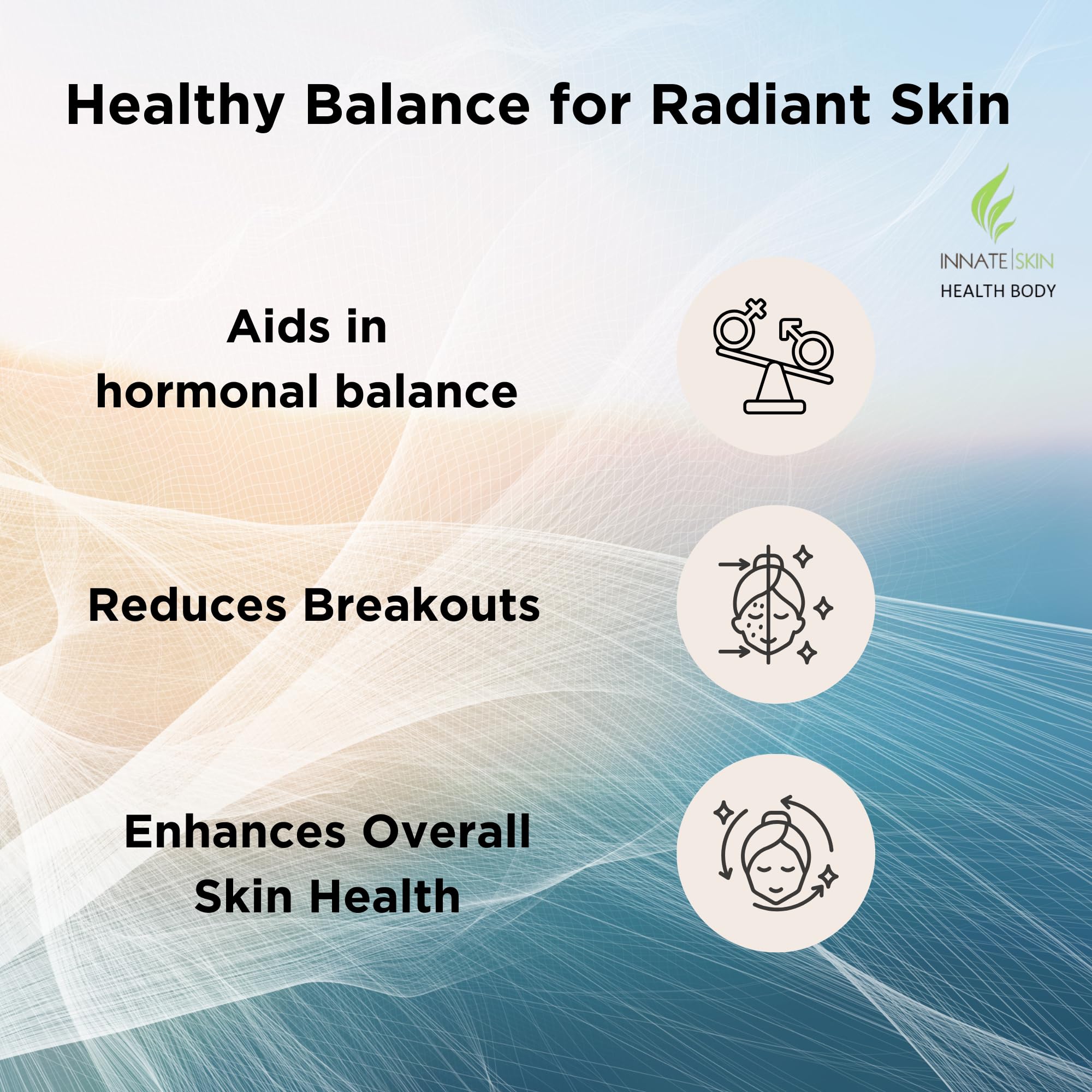 Side view of Innate Skin Clear Skin Capsules bottle