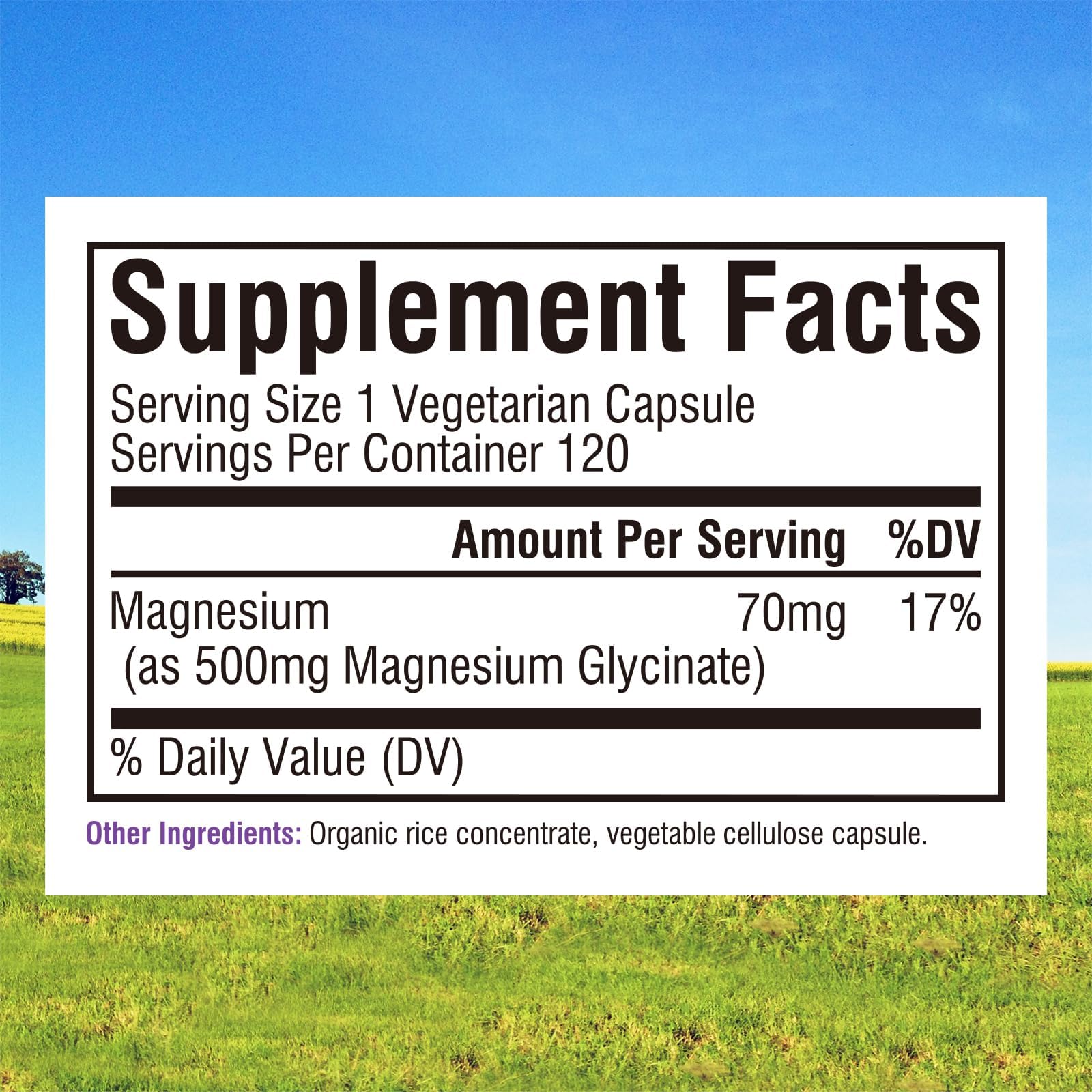 Side view of Innate Vitality Magnesium Glycinate Capsules