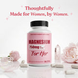 Side view of Magnesium Glycinate 250mg bottle showing dosage information