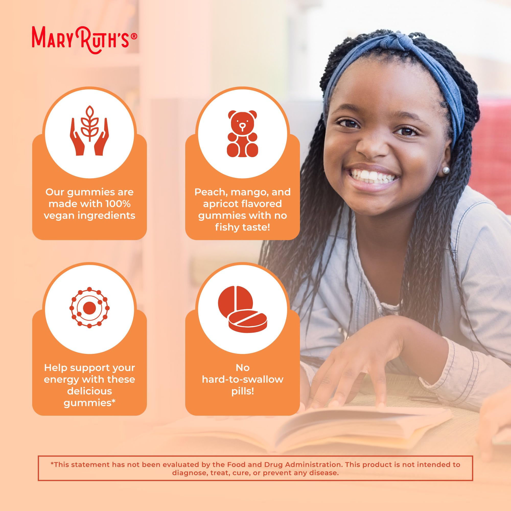 Side view of MARYRUTH'S Vegan Omega 3-6-7-9 Gummy Vitamins