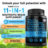 Side view of MEDCHOICE Nootropic Brain Support Supplement bottle