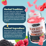 Side view of MEENCCD Black Seed Oil Gummies bottle