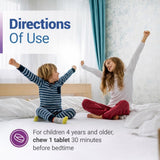 Side view of Nested Naturals Luna Kids Sleep Aid Tablets bottle