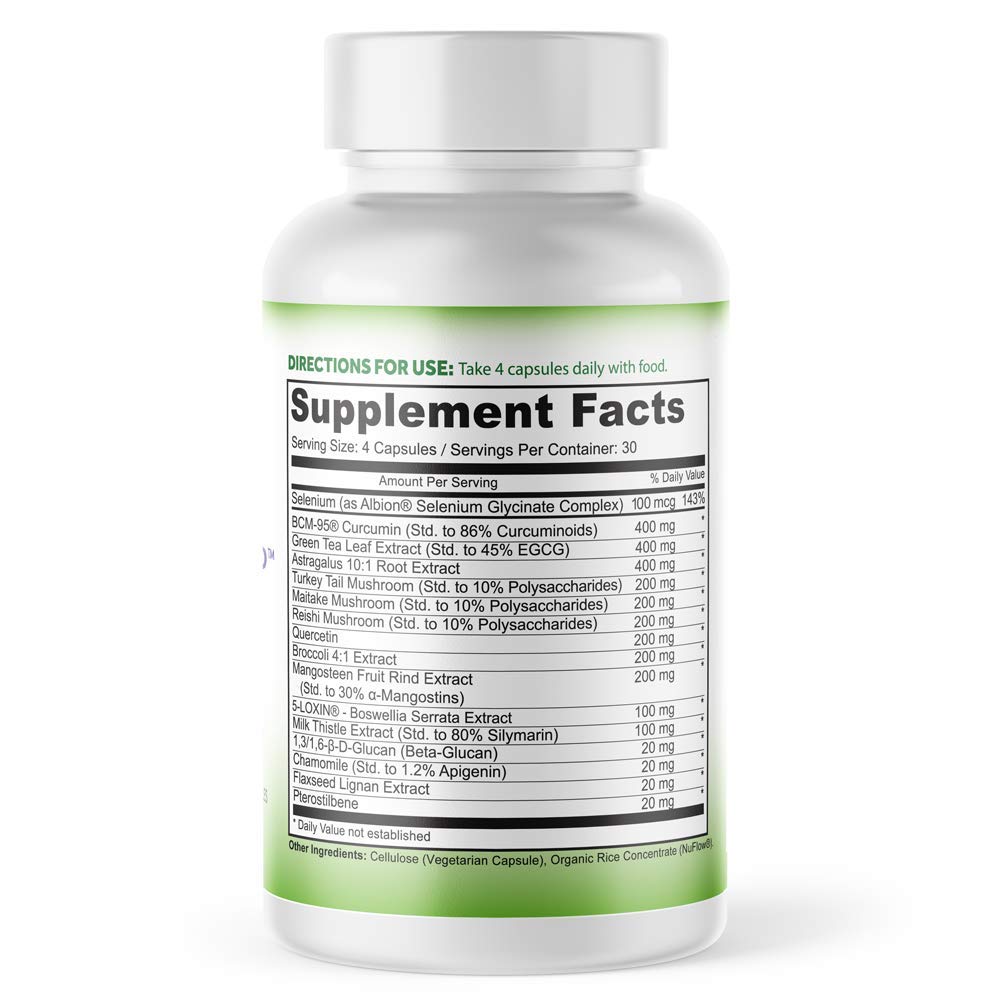 Side view of Optimal Health Knowledge Cell Stop showing ingredient list