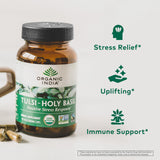 Side view of ORGANIC INDIA Holy Basil Capsules bottle