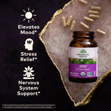 Side view of ORGANIC INDIA Joy! Organic Bacopa Monnieri bottle