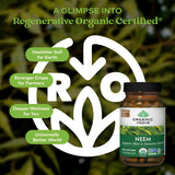 Side view of ORGANIC INDIA Neem Capsules bottle