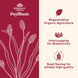 Side view of ORGANIC INDIA Psyllium Whole Husk 980g container