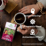 Side view of ORGANIC INDIA Tulsi Hibiscus Tea packaging