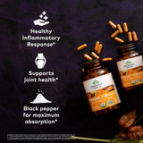 Side view of ORGANIC INDIA Turmeric Supplement capsules