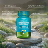 Side view of ORZAX Magnesium Triple Complex supplement bottle