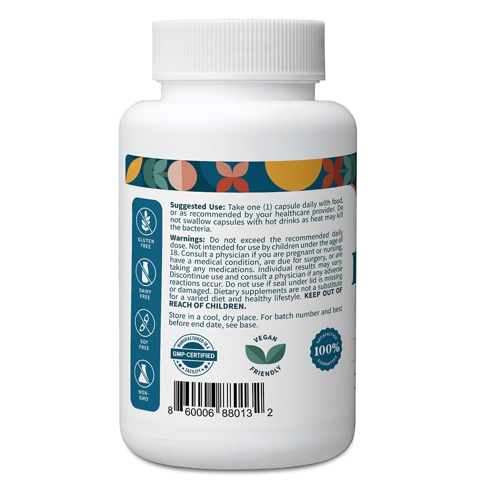 Side view of Pattern Wellness Probiotic Capsules showing capsule size