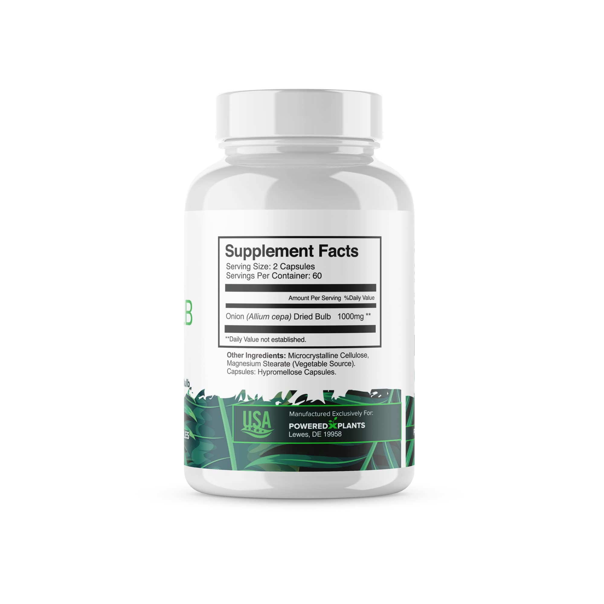 Side view of POWERED X PLANTS Onion Bulb Extract bottle