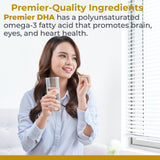 Side view of Premier Research Labs Vegan DHA supplement bottle