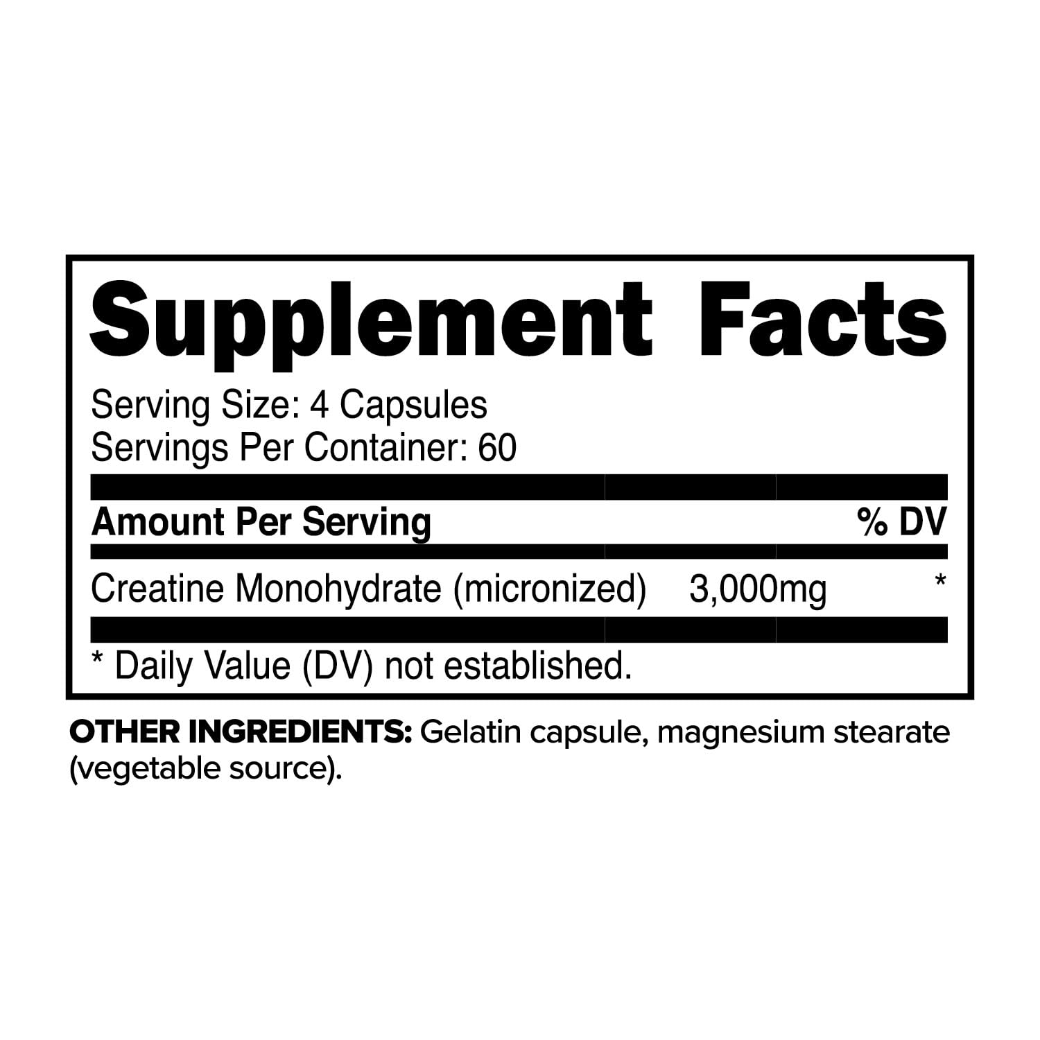 Side view of Primaforce Creatine Monohydrate Capsules bottle