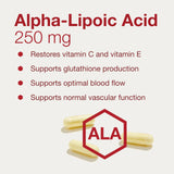 Side view of PROTOCOL FOR LIFE BALANCE Alpha Lipoic Acid 250mg capsules