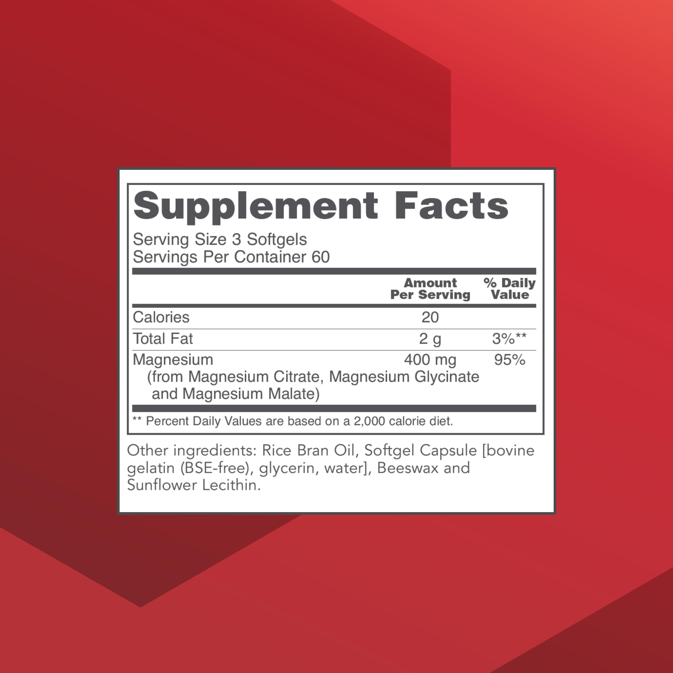 Side view of PROTOCOL FOR LIFE BALANCE Magnesium Citrate softgels