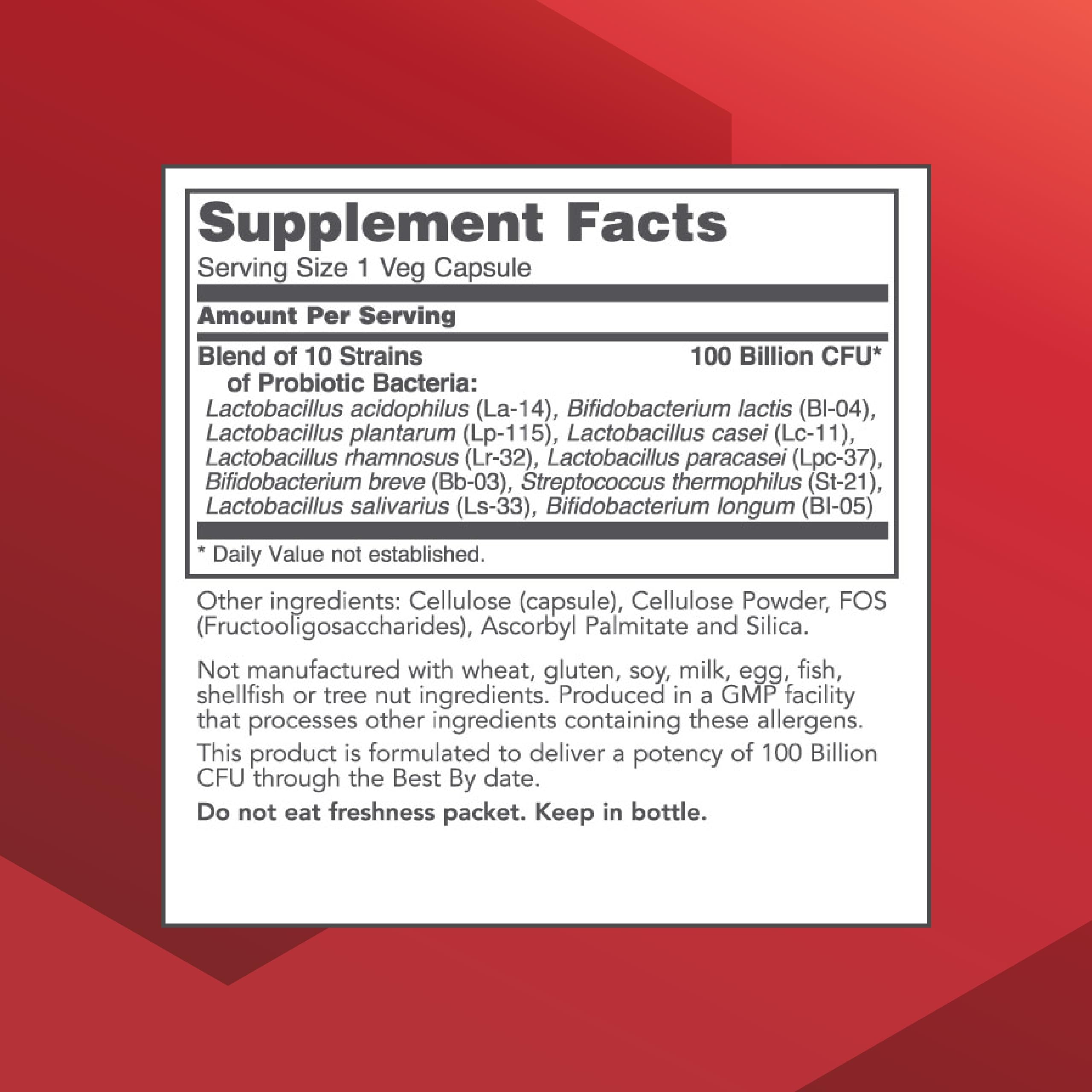 Side view of PROTOCOL FOR LIFE BALANCE ProtoDophilus Probiotic bottle