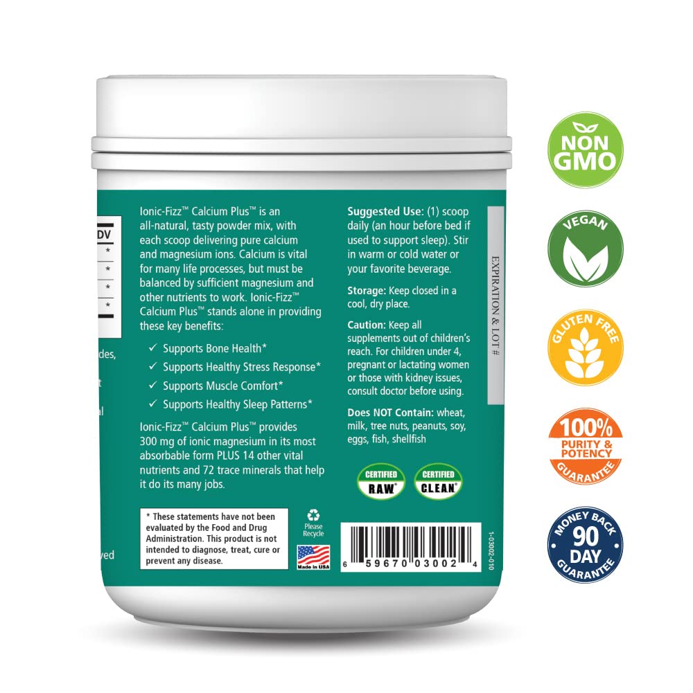 Side view of PURE ESSENCE LABS Calcium and Magnesium Supplement packaging
