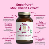 Side view of PURE SYNERGY Organic Milk Thistle Supplement bottle