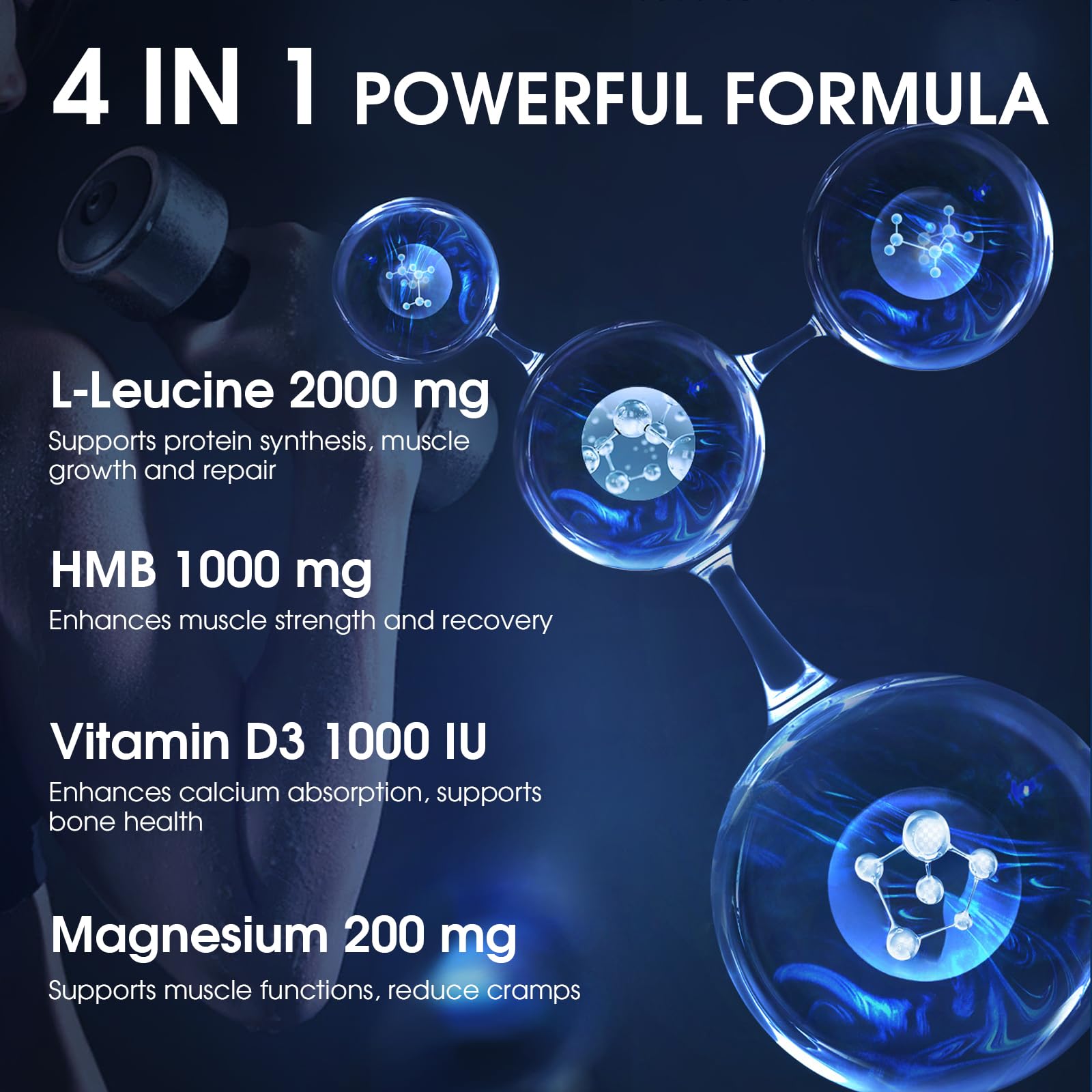 Side view of PYUNAFIT HMB Leucine Gummies bottle