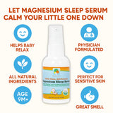 Side view of Raise Them Well Infant Magnesium Sleep Serum bottle