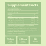 Side view of Sapling Vegan Omega-3 Algal Oil Supplement bottle