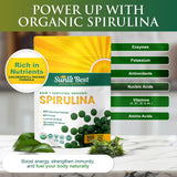 Side view of Sunlit Best Green Organics Spirulina Tablets packaging
