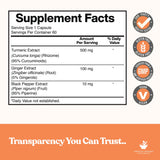 Side view of the American Standard Supplements Turmeric Capsules bottle