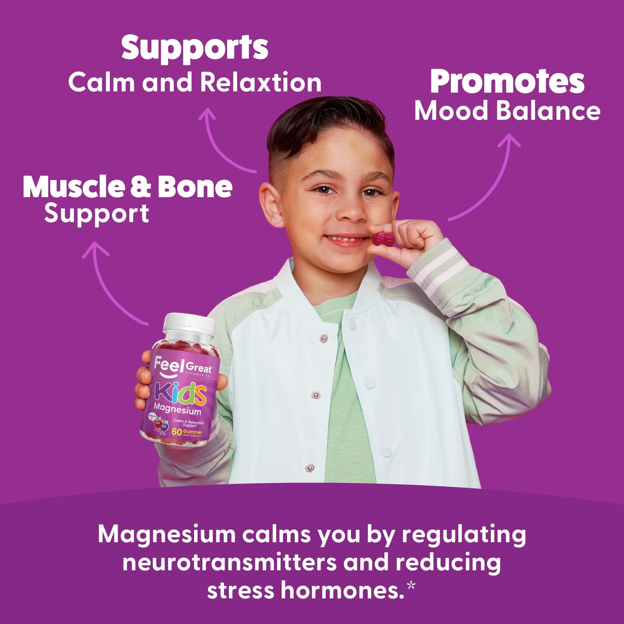 Side view of The Feel Great Vitamin Company Kids Magnesium Calm Gummies