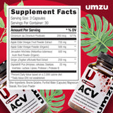 Side view of UMZU Prebiotic Apple Cider Vinegar Capsules bottle